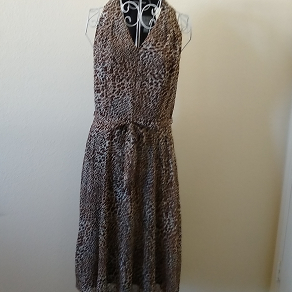 Adorable Rabbit Rabbit Rabbit Leopard Print Dress halter style flattering cut - Picture 1 of 8
